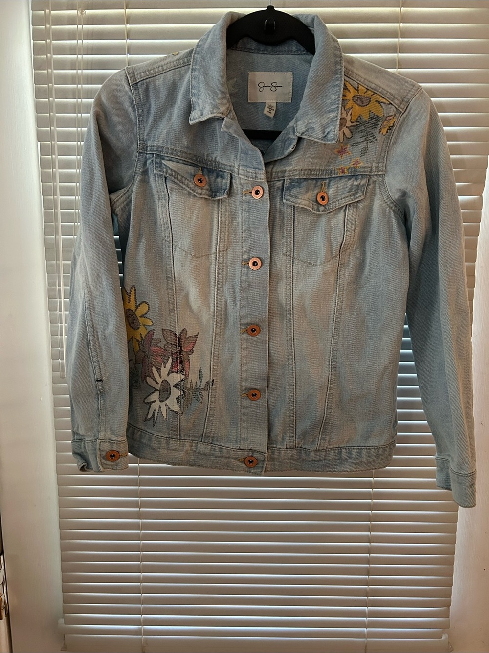 Jessica Simpson Light Blue floral print Denim Jacket
